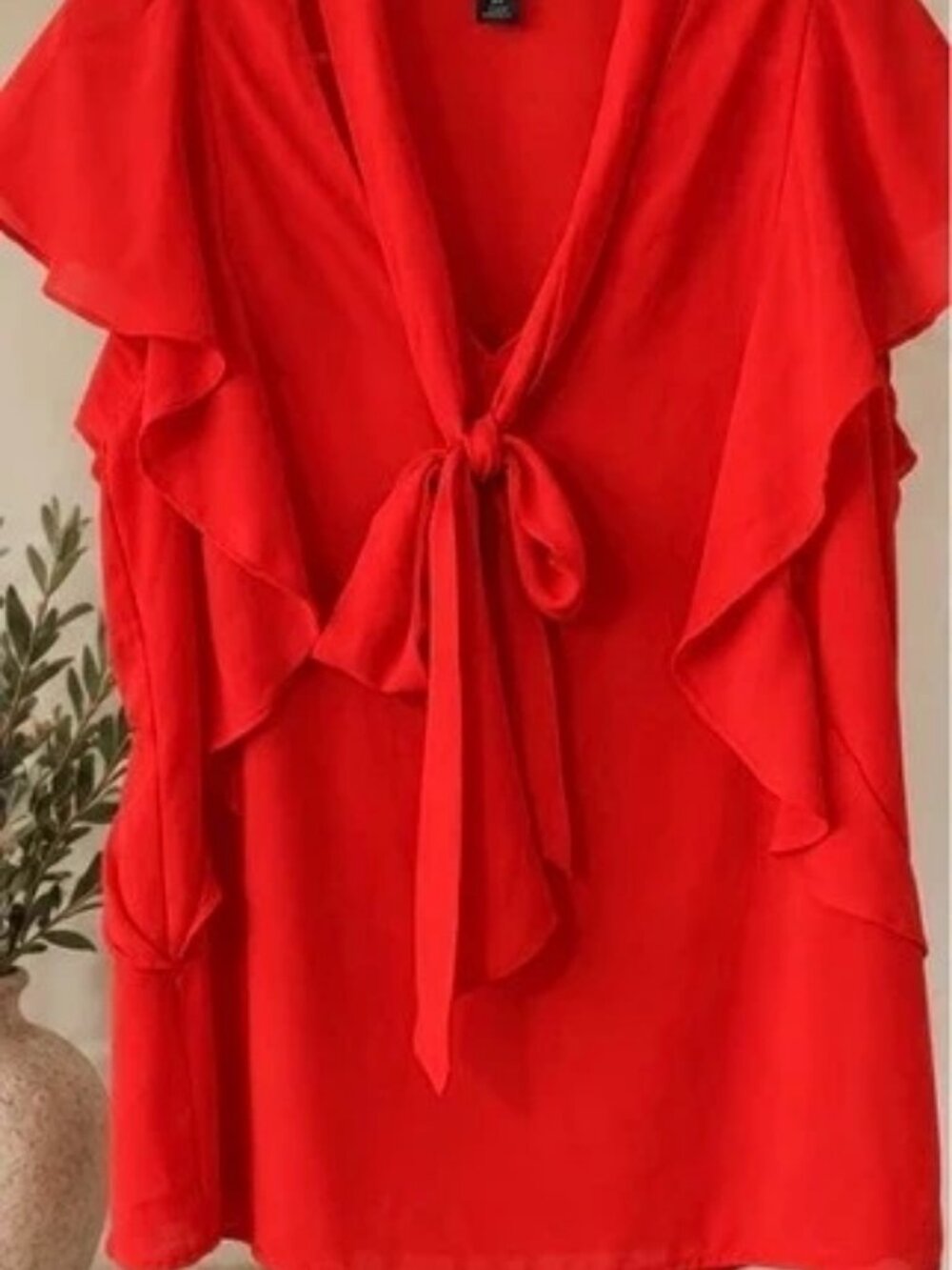 Worthington Red Ruffle Blous